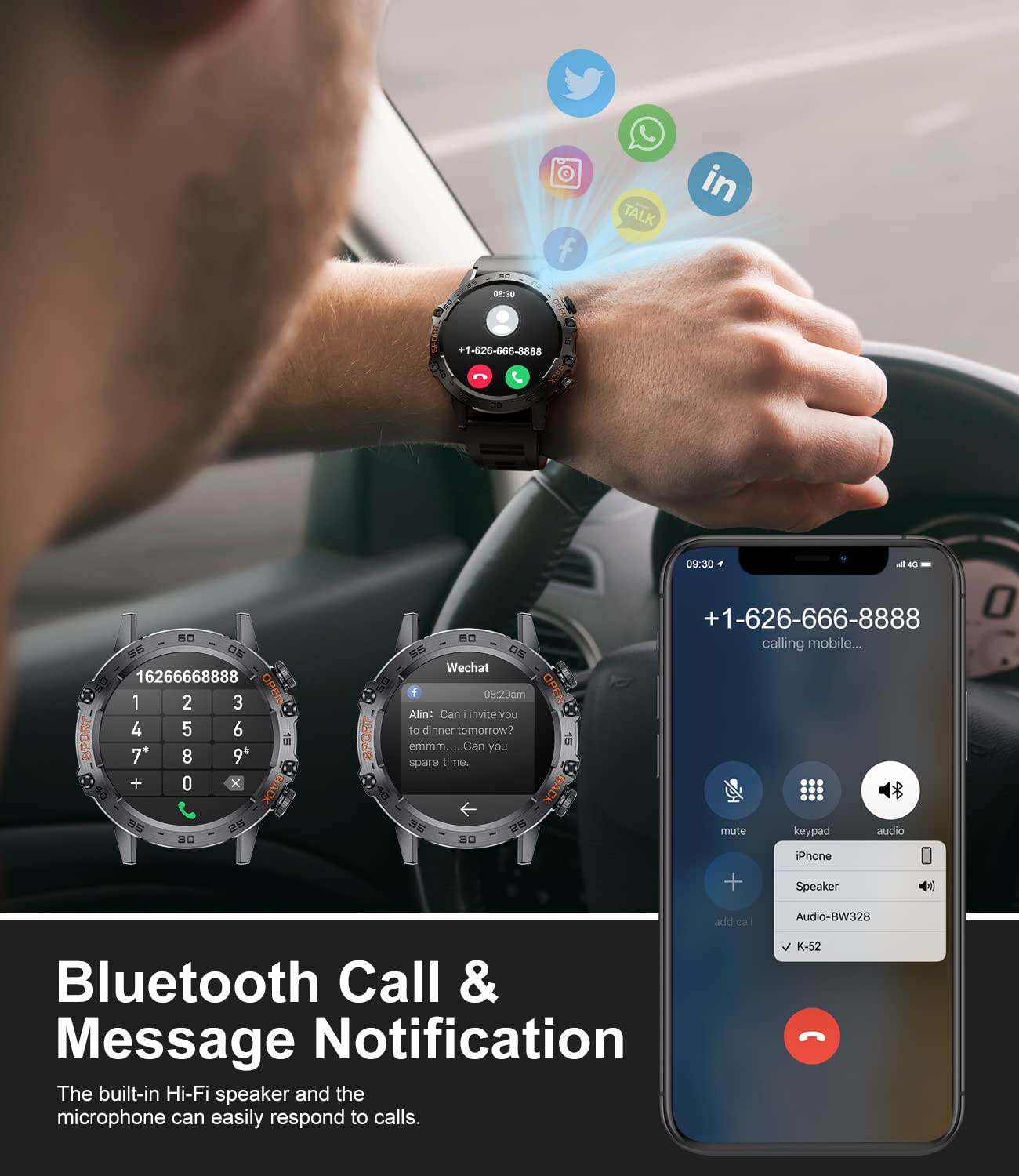 Military Smart Watch For Men Bluetooth Calls With,1.39''Hd Touch Screen Tactical Smartwatch For Android And Iphone,5Atm Waterpro
